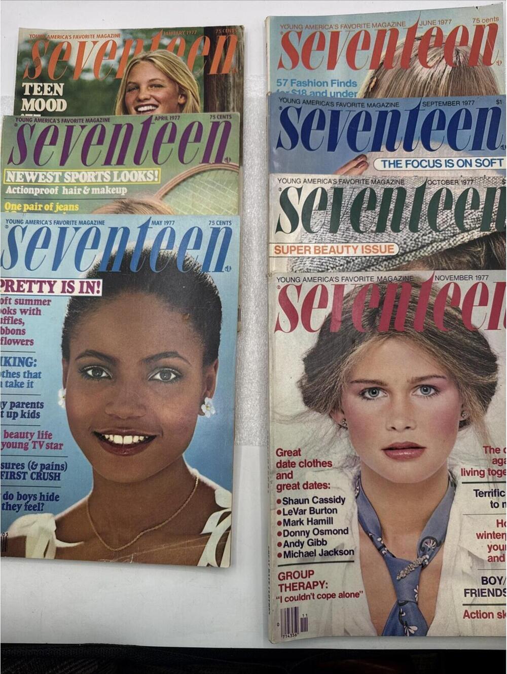 Lot Of 7 Vintage 1977 SEVENTEEN Magazine Teen Fashion Beauty Dating Ephemera